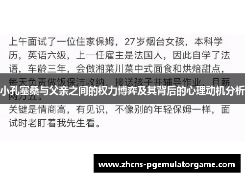小孔塞桑与父亲之间的权力博弈及其背后的心理动机分析